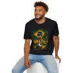 brazil flag lion unisex t shirt — brazil football nations graphic tee