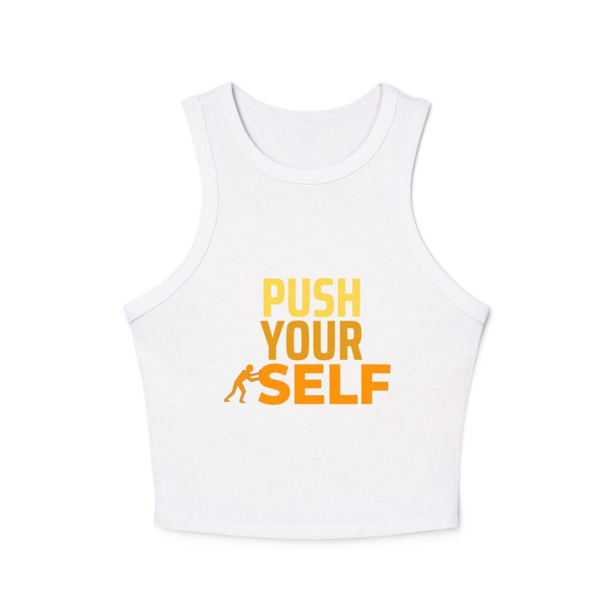 push your self racer women's tank crop top – women's motivational workout tank top