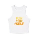push your self racer women's tank crop top – women's motivational workout tank top