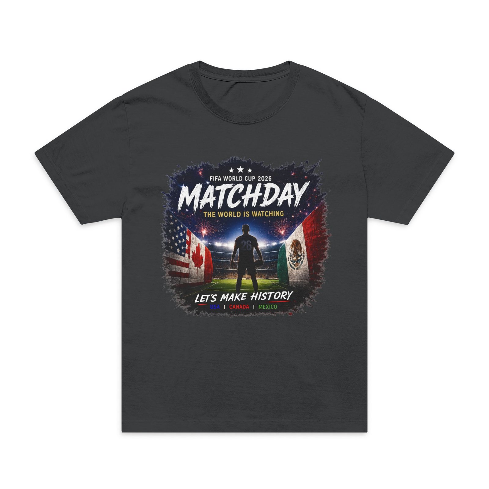 matchday soccer men's oversized t shirt — "let's make history" world cup fan tee