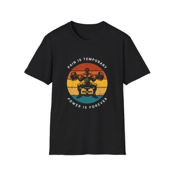 gym motivational unisex t shirt — "pain is temporary, power is forever" weightlifting tee