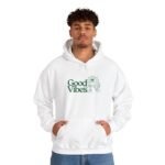 good vibes unisex hoodie — retro sunflower graphic hooded sweatshirt