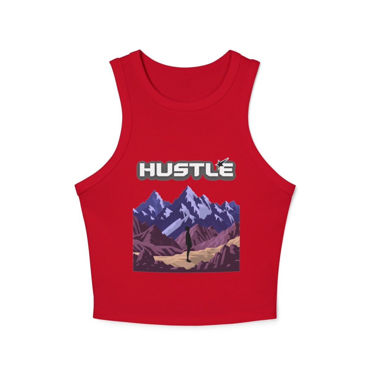 hustle mountain racer tank — women's athletic crop tank top