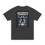 main character energy men's oversized t shirt — "main character energy" graphic tee (back print)