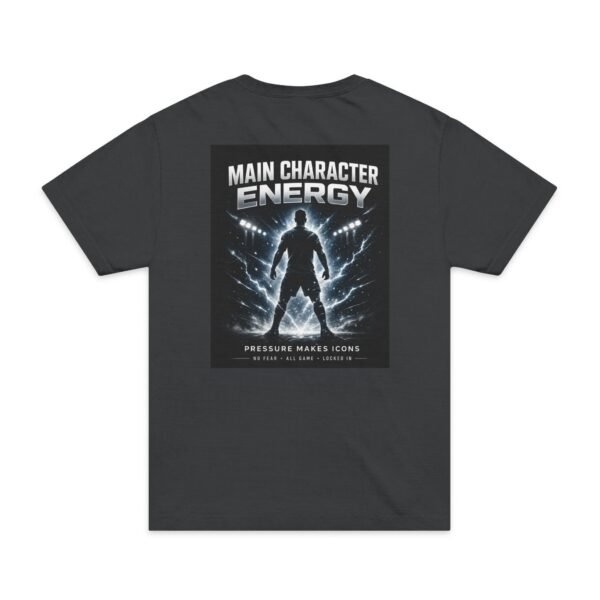 main character energy men's oversized t shirt — "main character energy" graphic tee (back print)