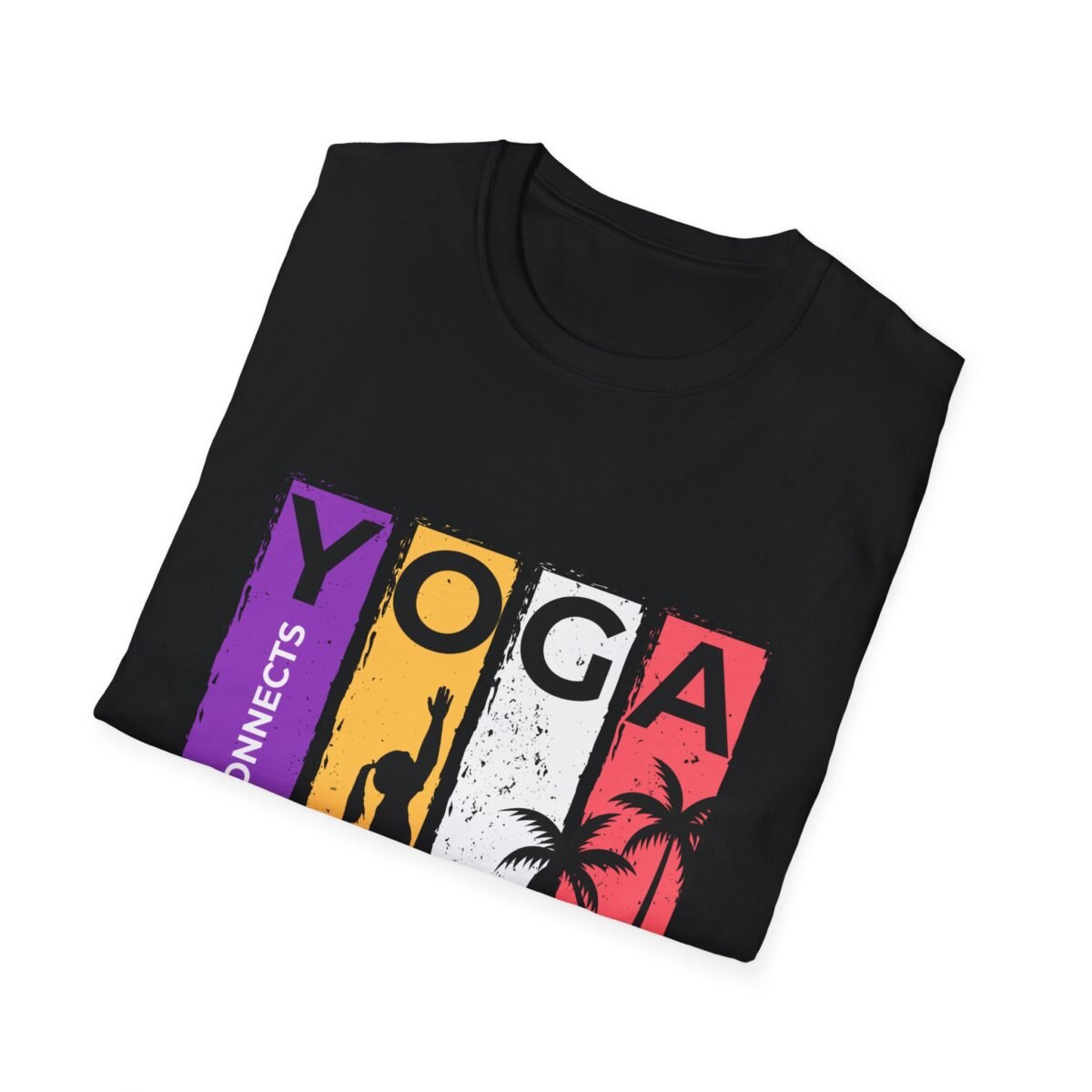yoga connects women t‑shirt — mind body soul graphic tee