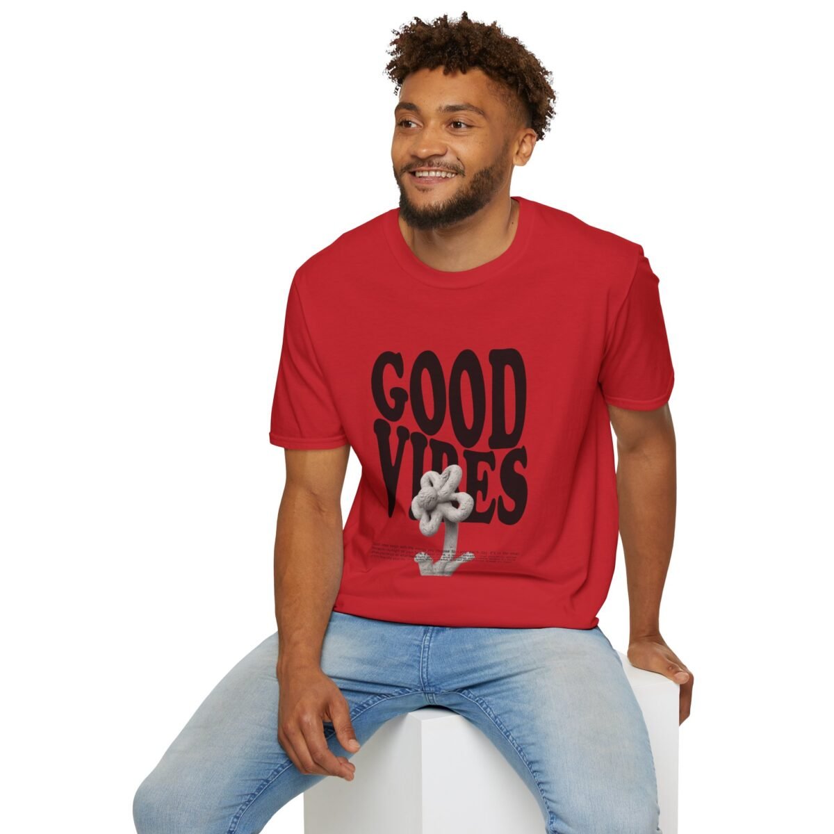 good vibes unisex t shirt — retro bold text graphic tee