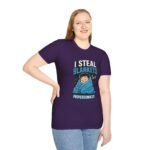 i steal blankets unisex t shirt — funny cozy blanket thief graphic tee