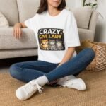 crazy cat lady women t shirt — cute retro cat graphic tee for cat moms