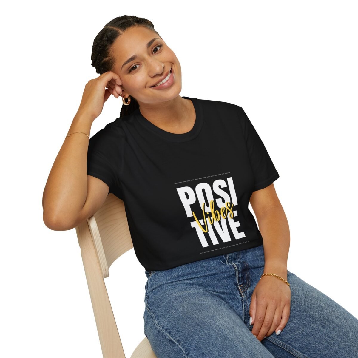 positive vibes unisex t shirt — bold graphic "positive" tee