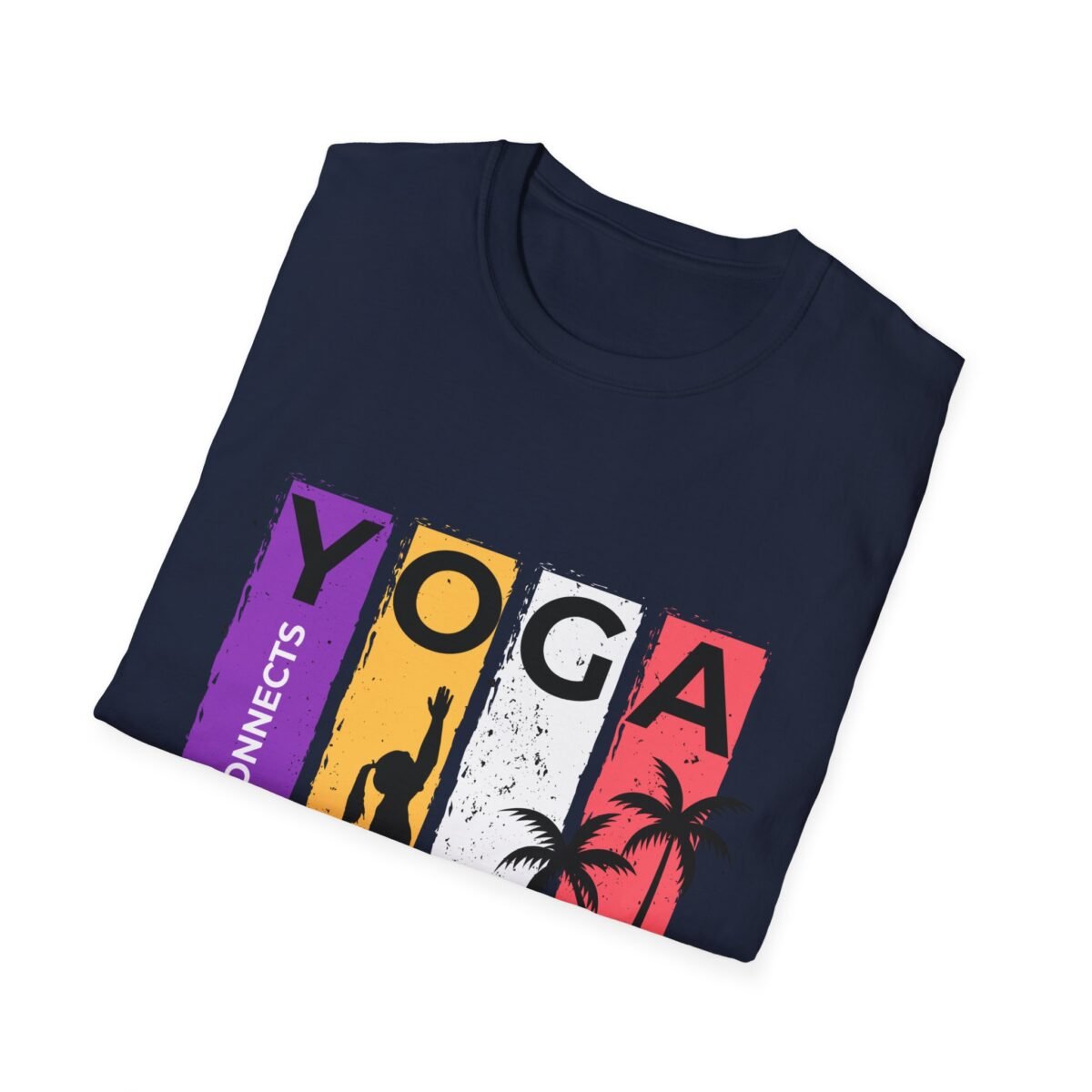 yoga connects women t‑shirt — mind body soul graphic tee