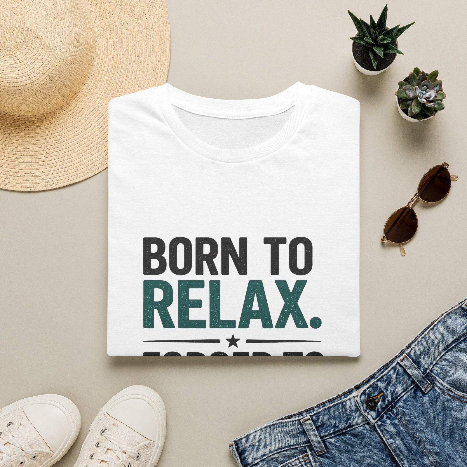 born to relax. forced to work. unisex t shirt — casual graphic tee for chill vibes
