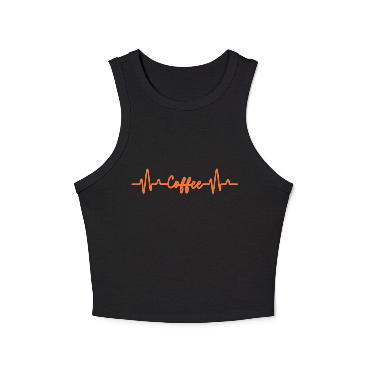 coffee heartbeat racer women tank crop top