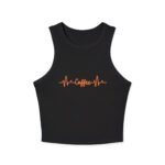 coffee heartbeat racer women tank crop top