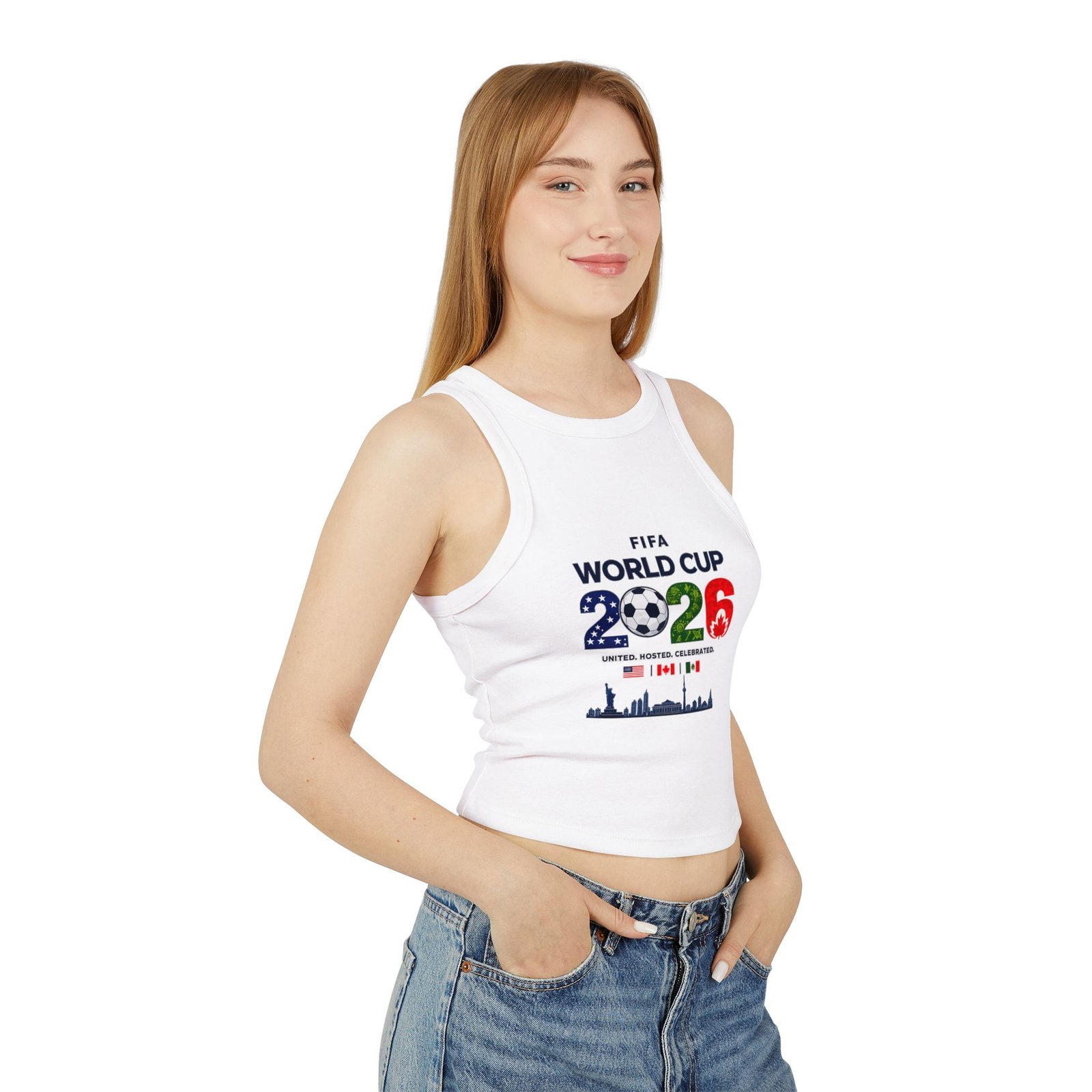 fifa world cup 2026 racer crop tank top — usa/canada/mexico soccer fan crop