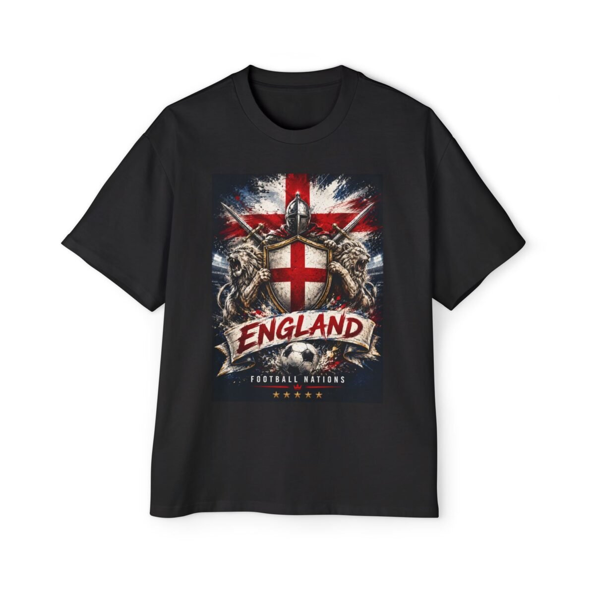 england football nation graphic tee — st. george cross soccer fan men's oversized shirt