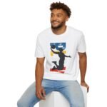 basketball silhouette unisex t shirt — retro block letter dunk design