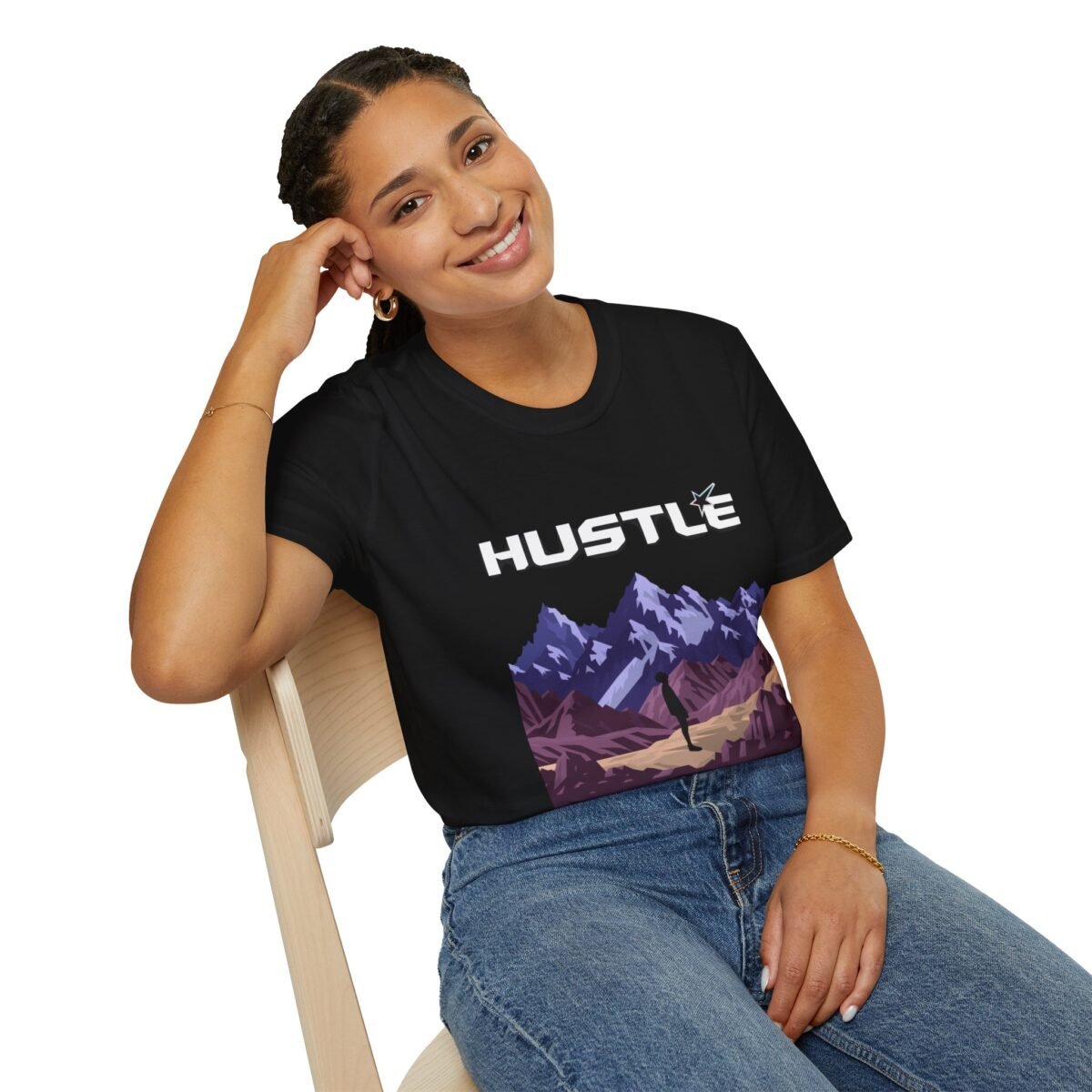 hustle mountain unisex t shirt — motivational adventure graphic tee