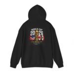 world cup 2026 unisex hoodie — fifa trophy with usa & canada flags