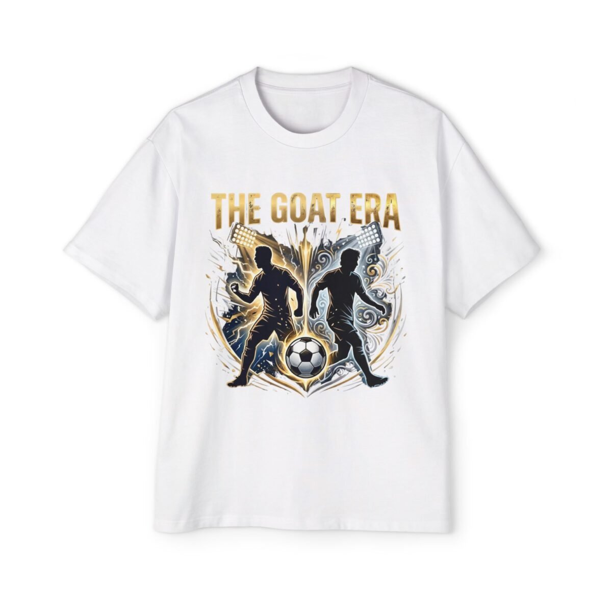 the goat era soccer tee — men’s oversized football t‑shirt