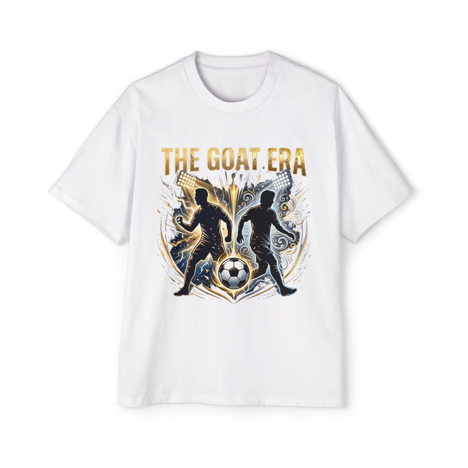 the goat era soccer tee — men’s oversized football t‑shirt