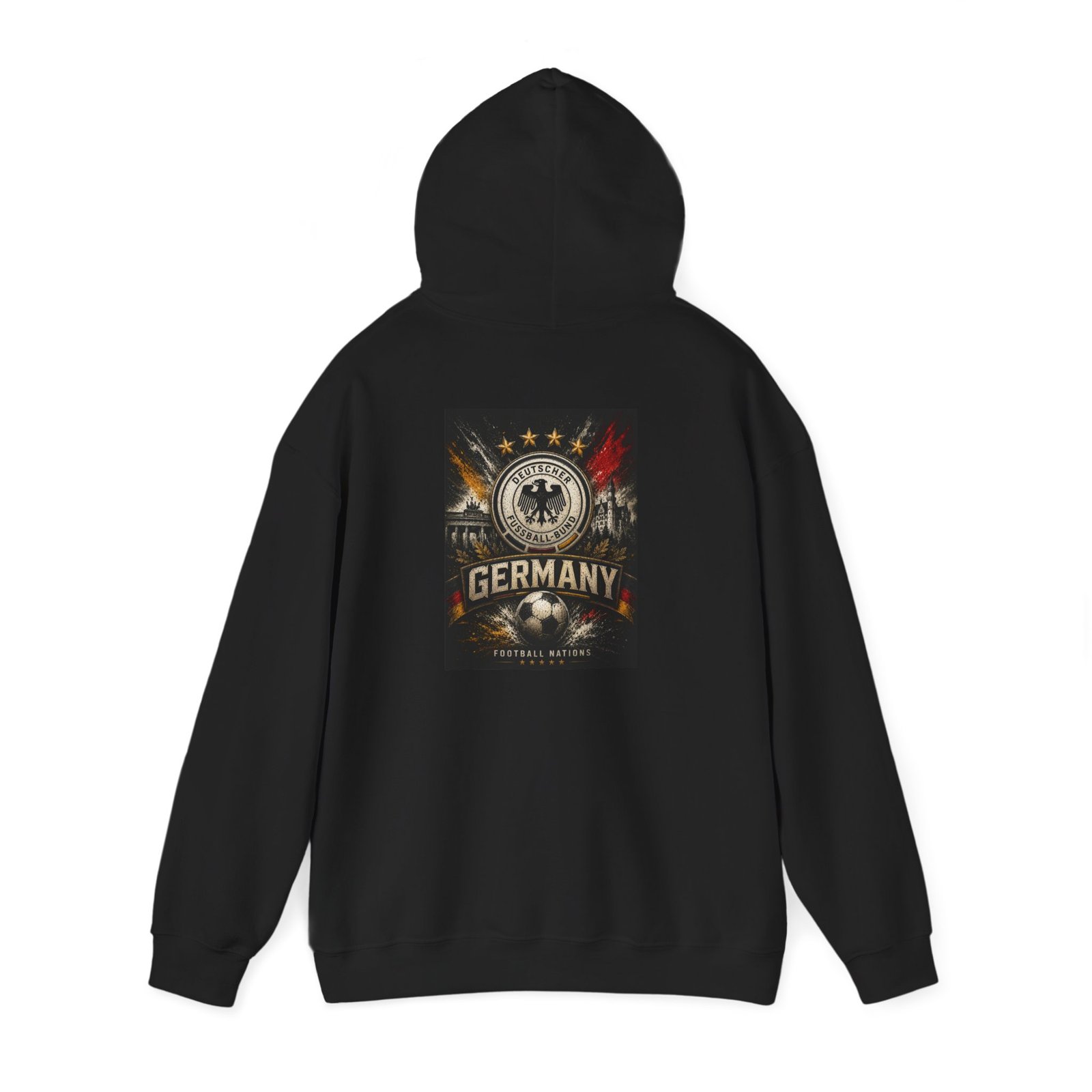 germany soccer unisex hoodie — football crest with eagle & flags