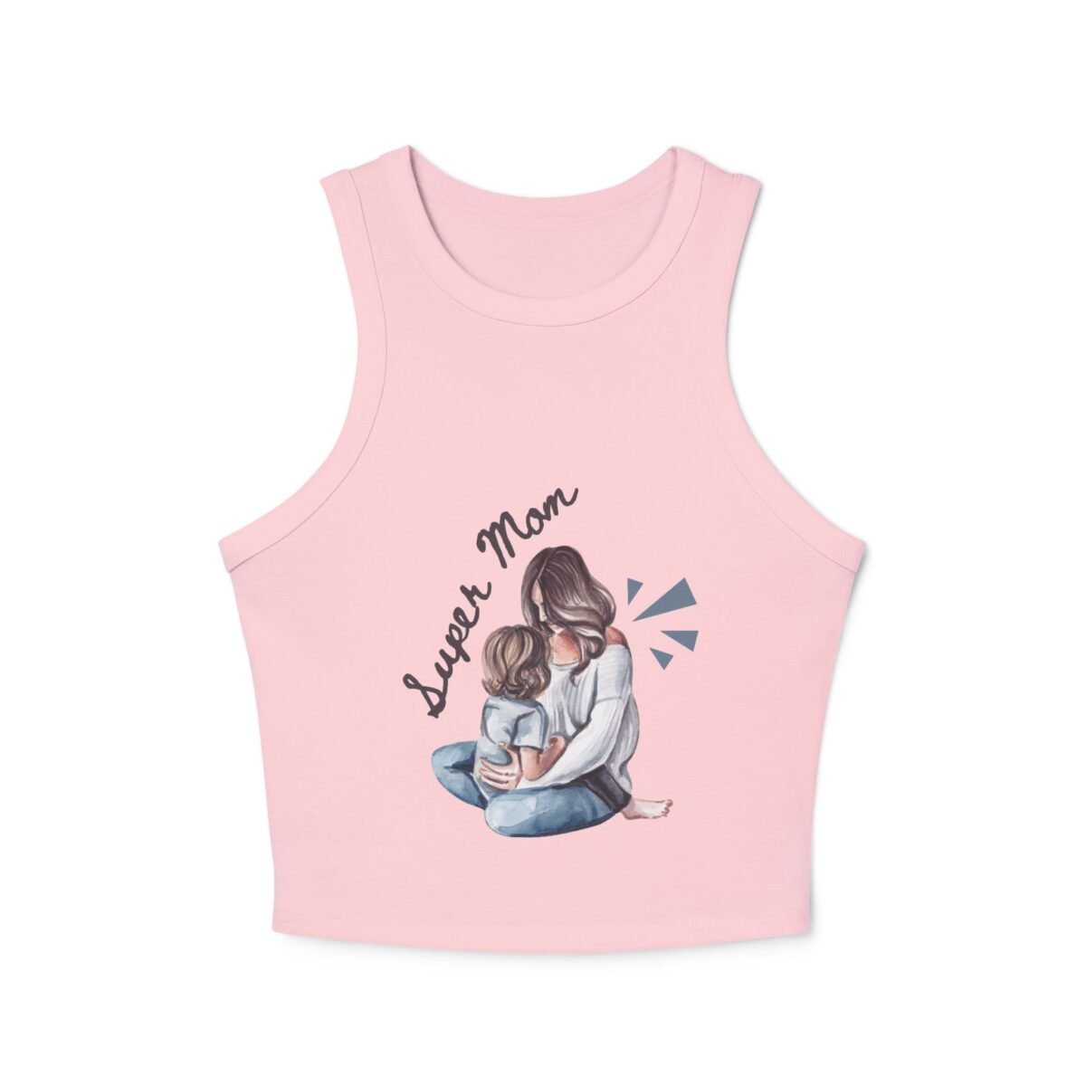 racer tank — 'lucea mom' mom & child illustration women crop tank top