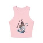 racer tank — 'lucea mom' mom & child illustration women crop tank top