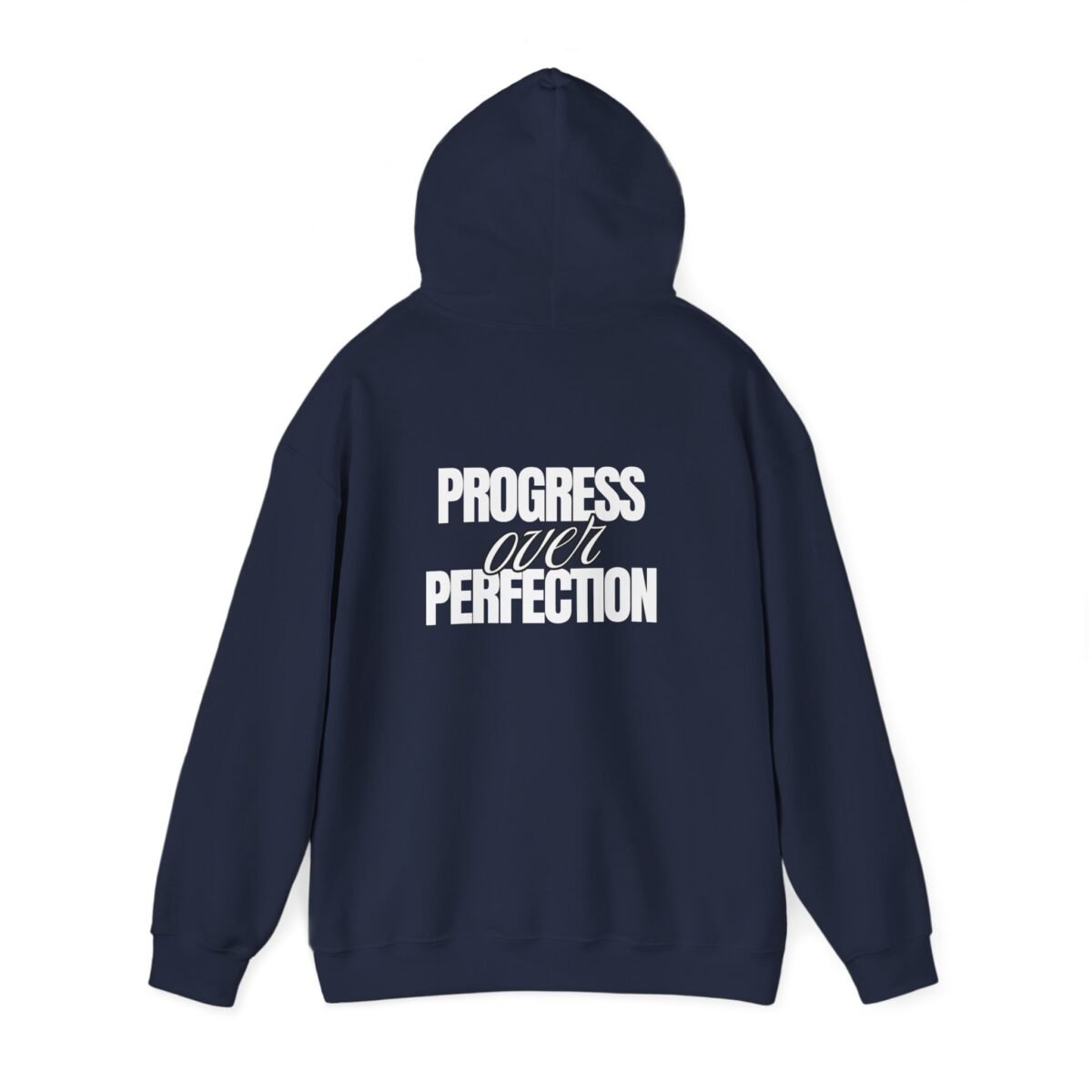 progress over perfection unisex hoodie — motivational black pullover