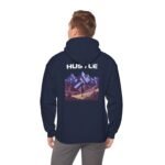 hustle mountain unisex hoodie — retro adventure graphic hooded sweatshirt