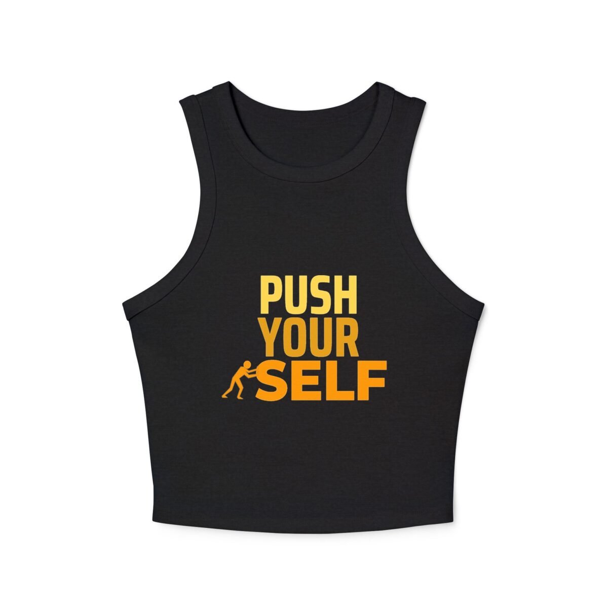 push your self racer women's tank crop top – women's motivational workout tank top