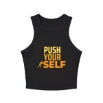 push your self racer women's tank crop top – women's motivational workout tank top