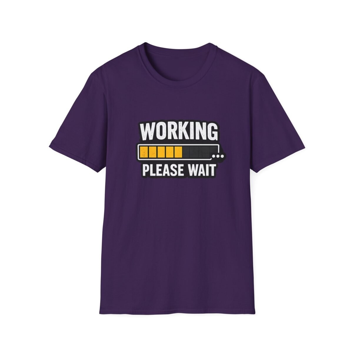 working please wait unisex t shirt — funny loading bar tee for remote workers & developers