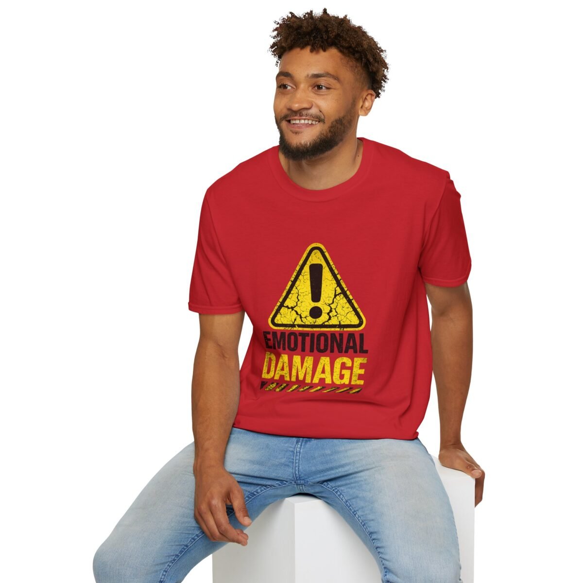emotional damage unisex t shirt — warning sign graphic tee