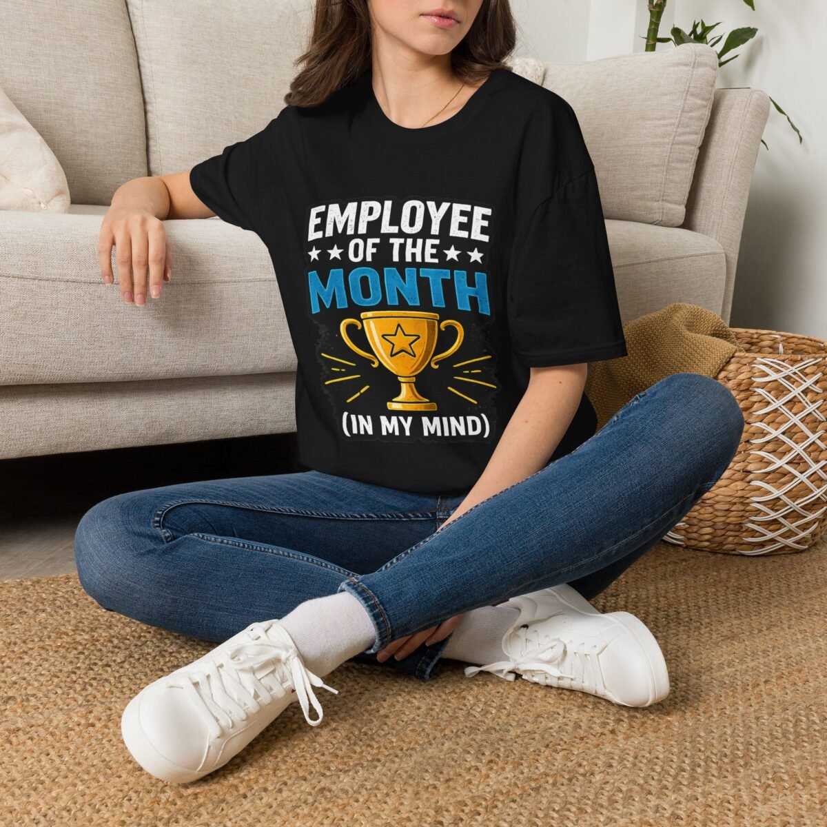 employee of the month unisex t shirt — funny trophy design ("in my mind")