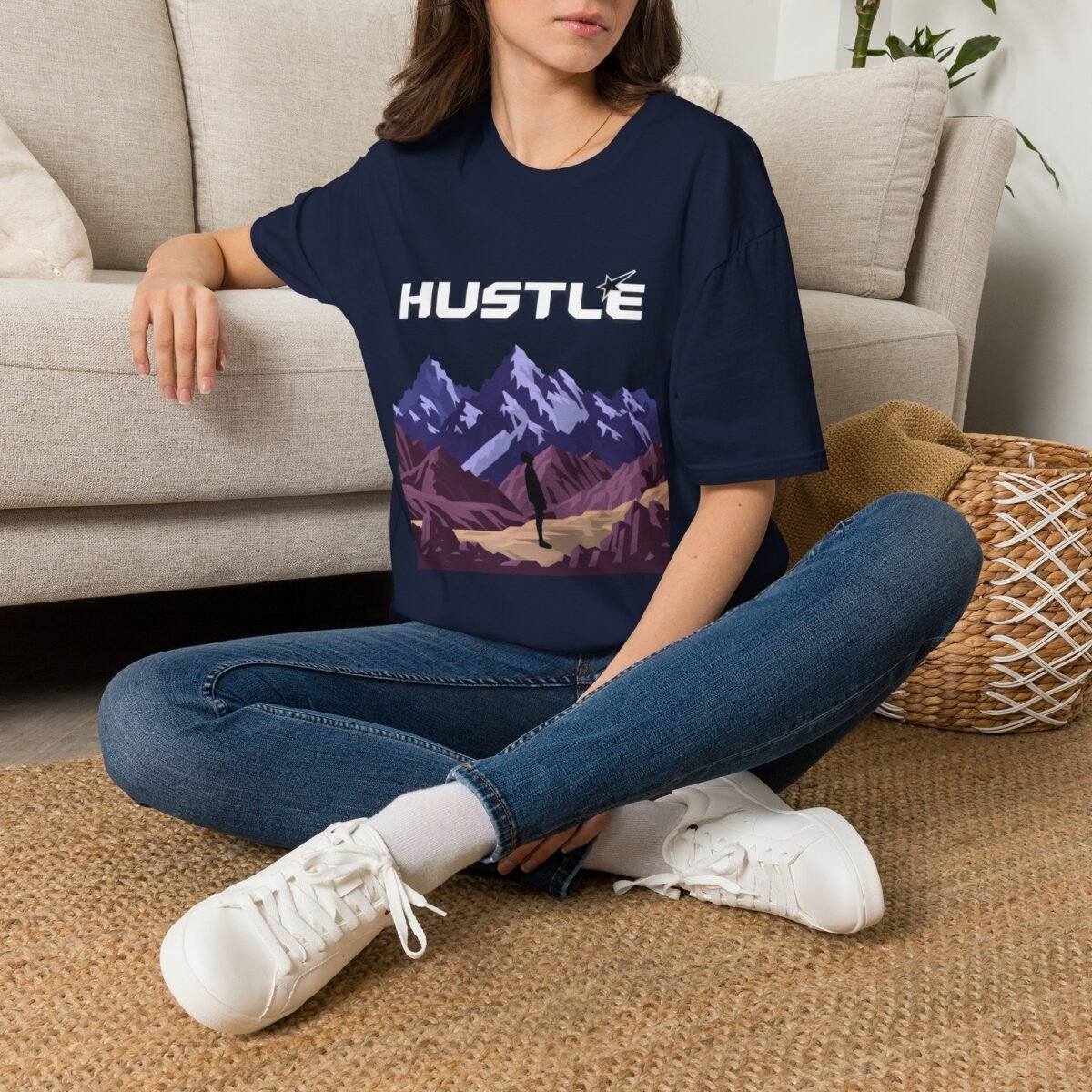 hustle mountain unisex t shirt — motivational adventure graphic tee