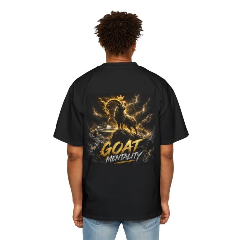 goat mentality tee — men's oversized graphic t‑shirt