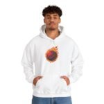 flaming cricket ball unisex hoodie — fire sports graphic sweatshirt