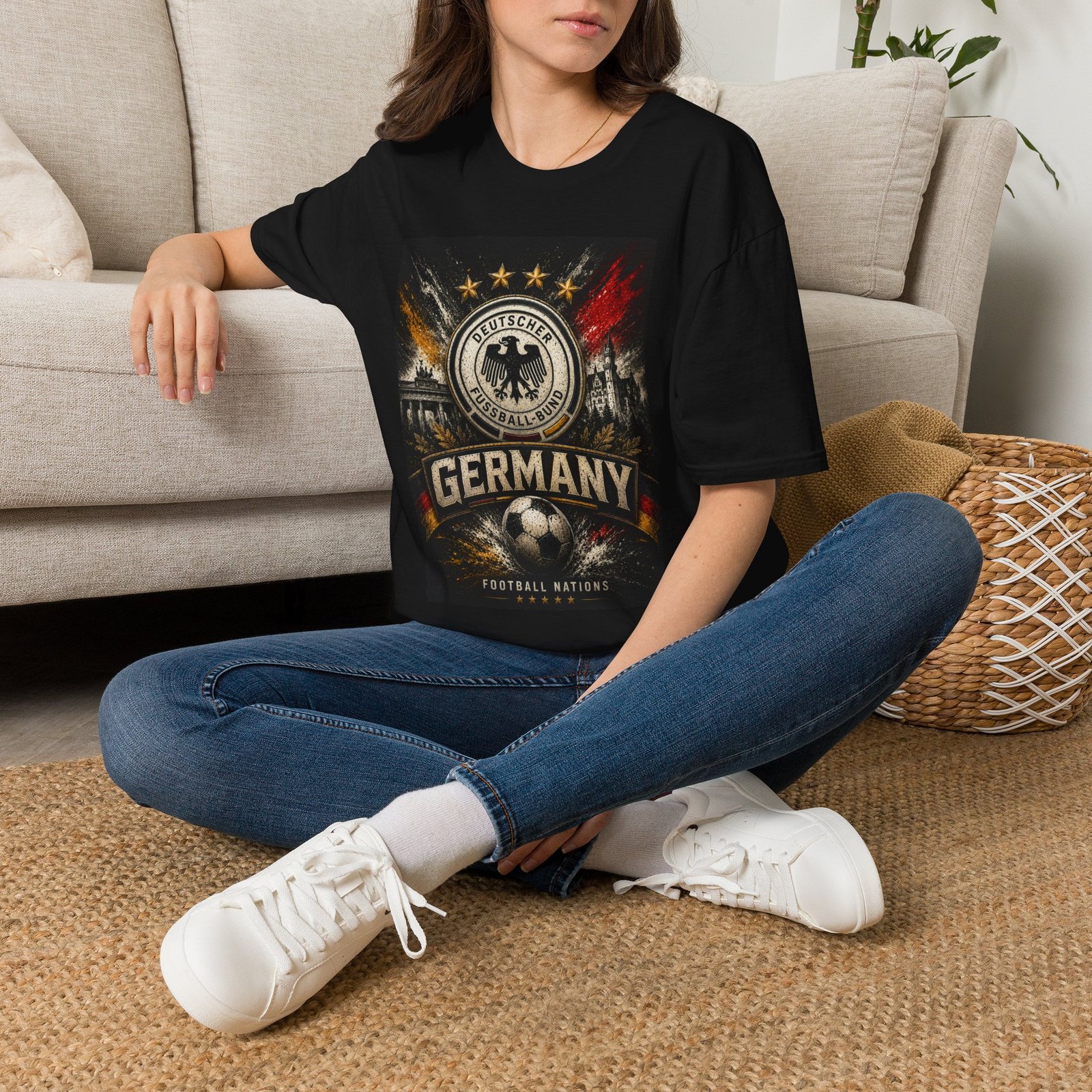 germany football unisex t shirt – deutscher fussball bund retro crest tee