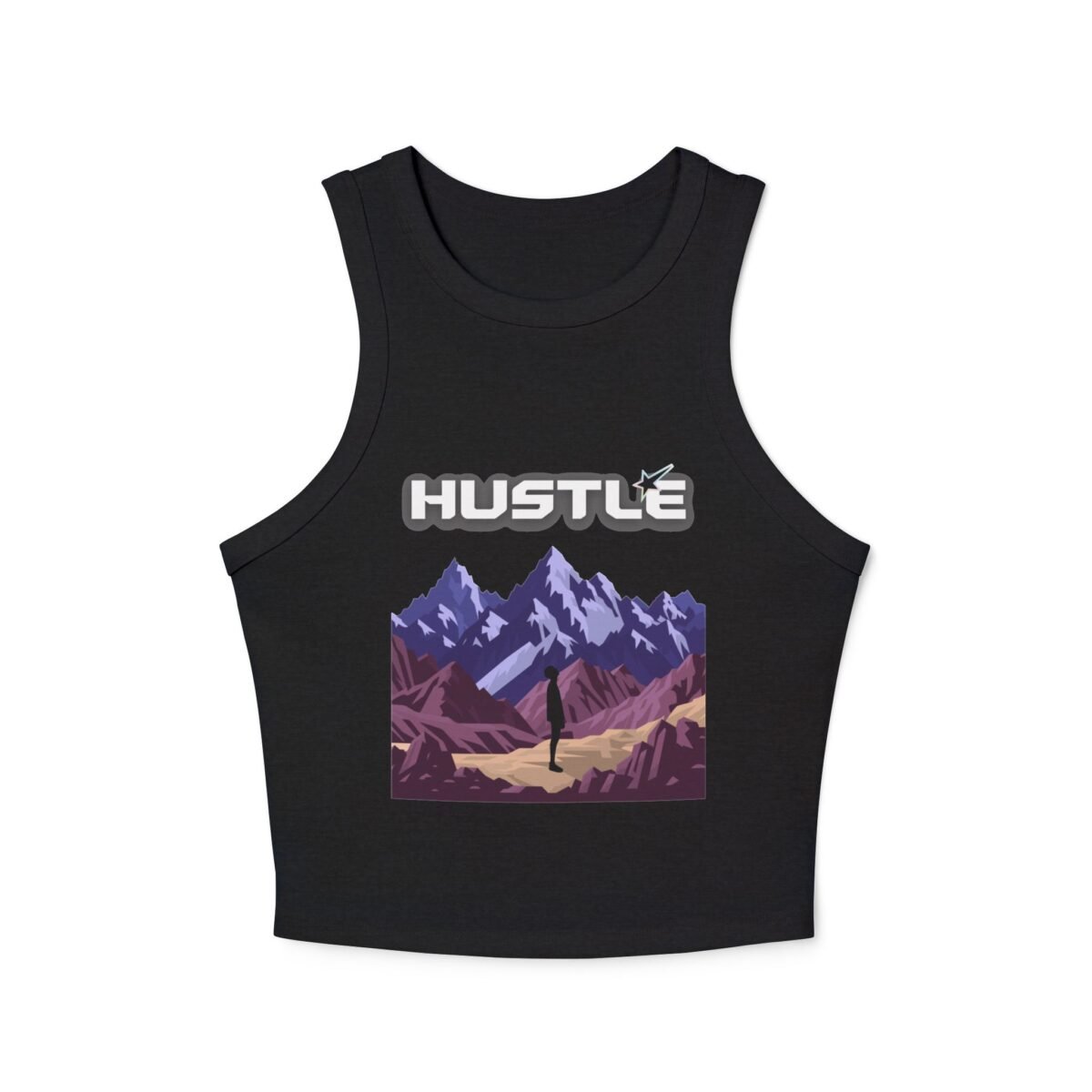 hustle mountain racer tank — women's athletic crop tank top