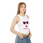 beyoutiful sunglasses & lips racer women's tank crop top