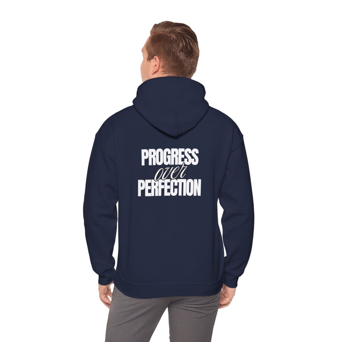 progress over perfection unisex hoodie — motivational black pullover