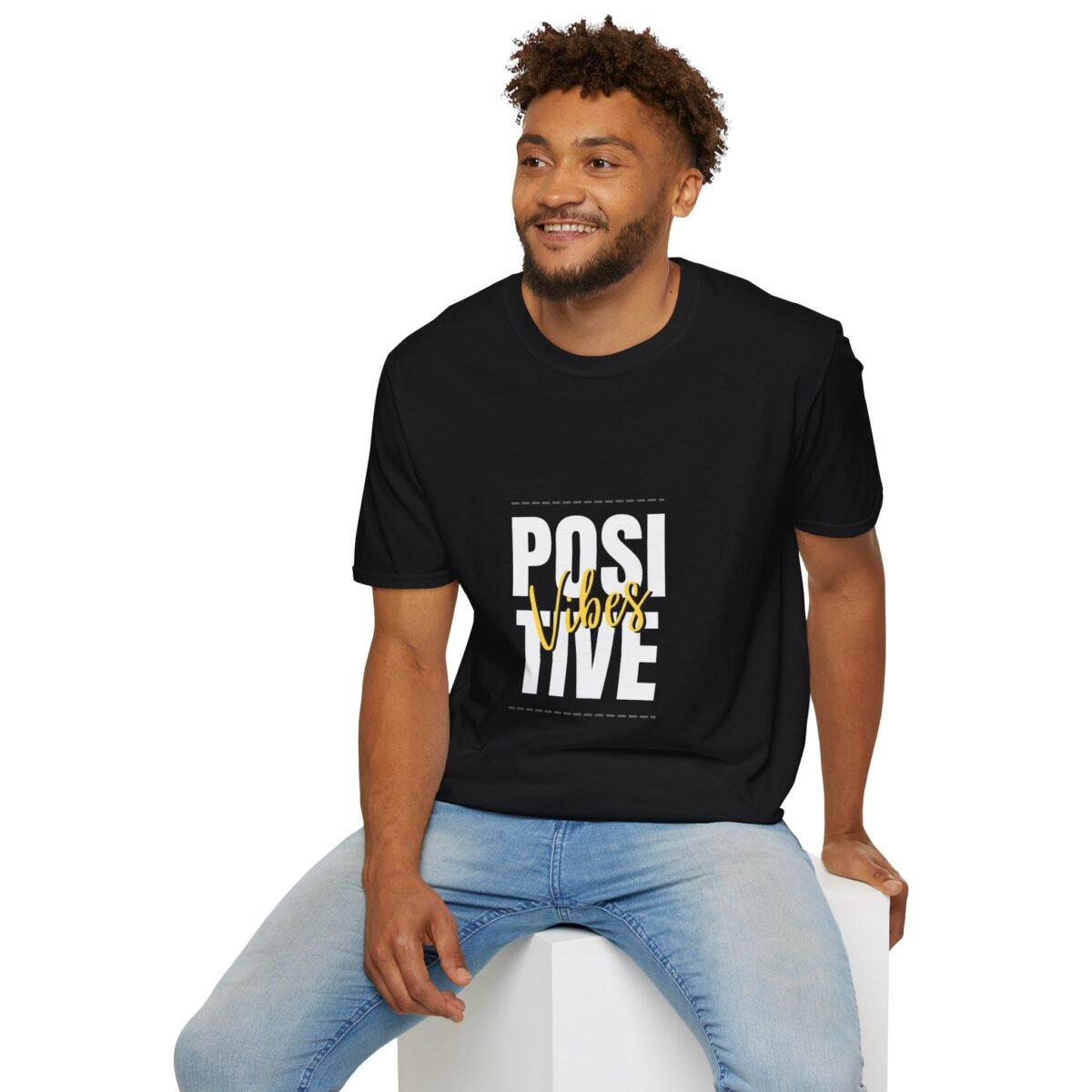 positive vibes unisex t shirt — bold graphic "positive" tee