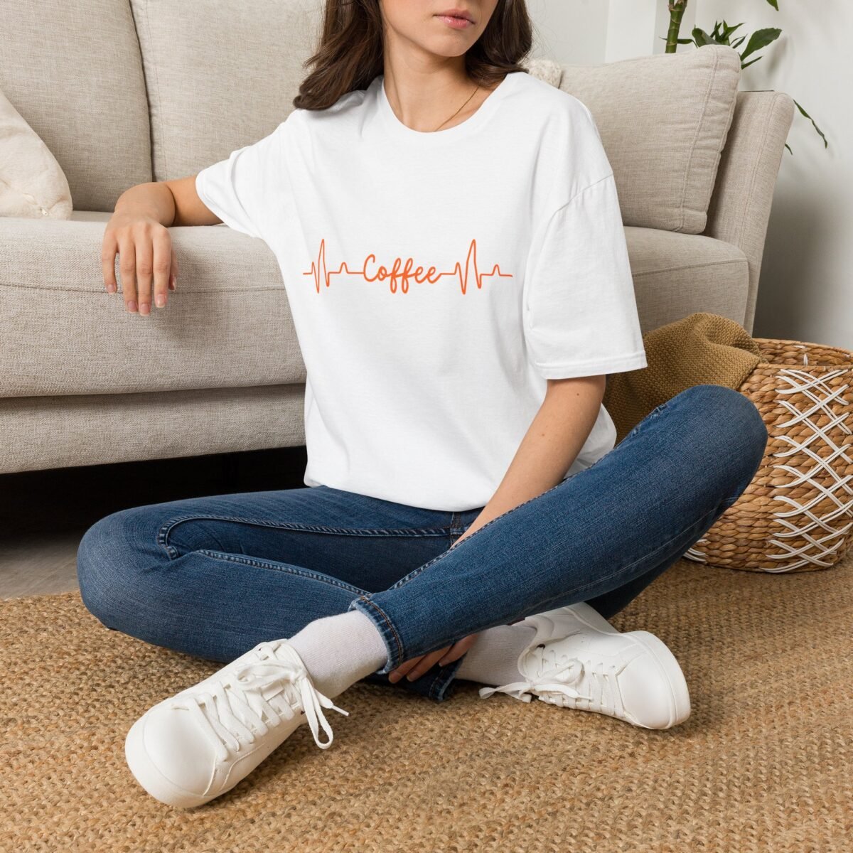 coffee heartbeat unisex t shirt — funny caffeine lover tee