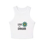 live the dream floral racerback women tank crop top