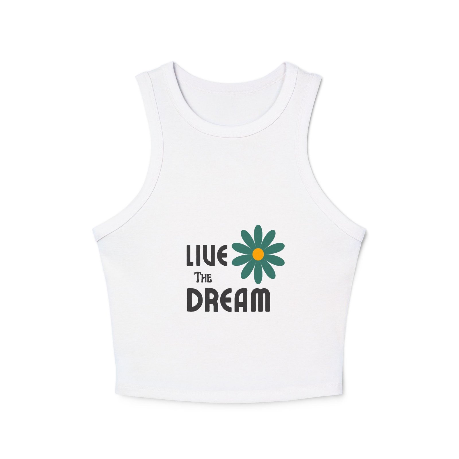 live the dream floral racerback women tank crop top