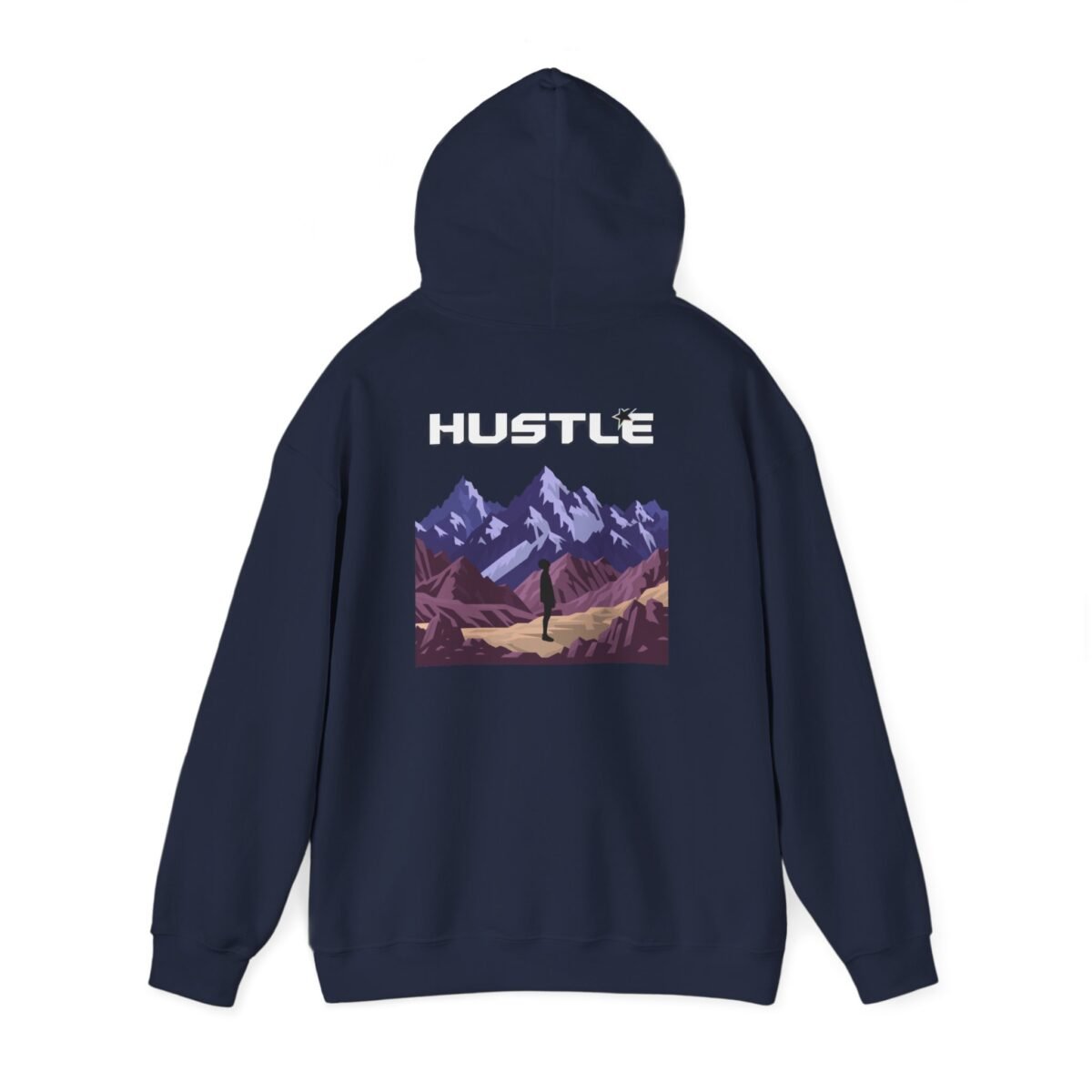 hustle mountain unisex hoodie — retro adventure graphic hooded sweatshirt