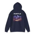 hustle mountain unisex hoodie — retro adventure graphic hooded sweatshirt