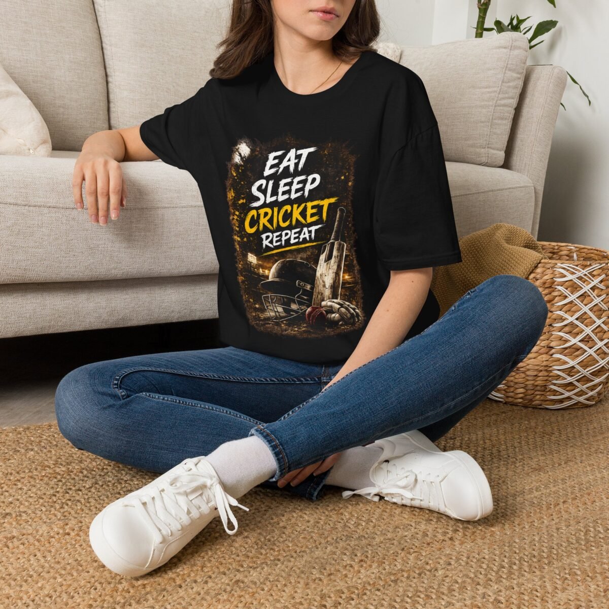 eat sleep cricket repeat unisex t shirt — cricket lover graphic tee