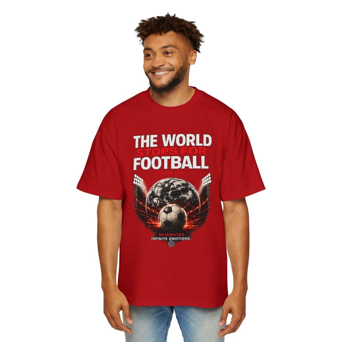 the world stops for football tee men's oversized t shirt